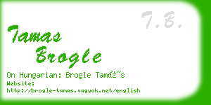 tamas brogle business card